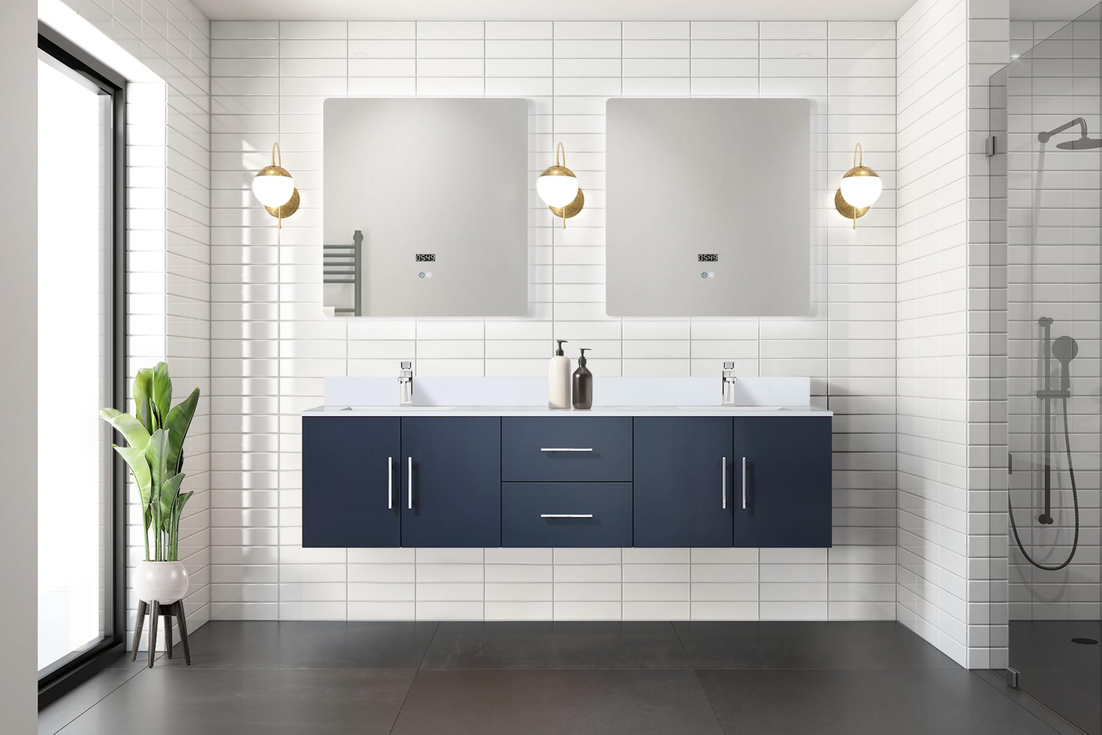 Amazon.com: Blue Double Bath Vanity 72 in. W x 22 in. D